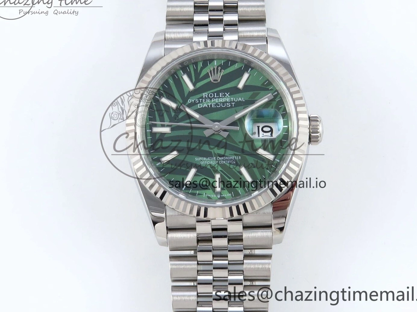 DateJust Jubilee Leaf A3235 Bracelet Edition EWEF on Green Dial 36 Marker Stick 126234 Best 0307